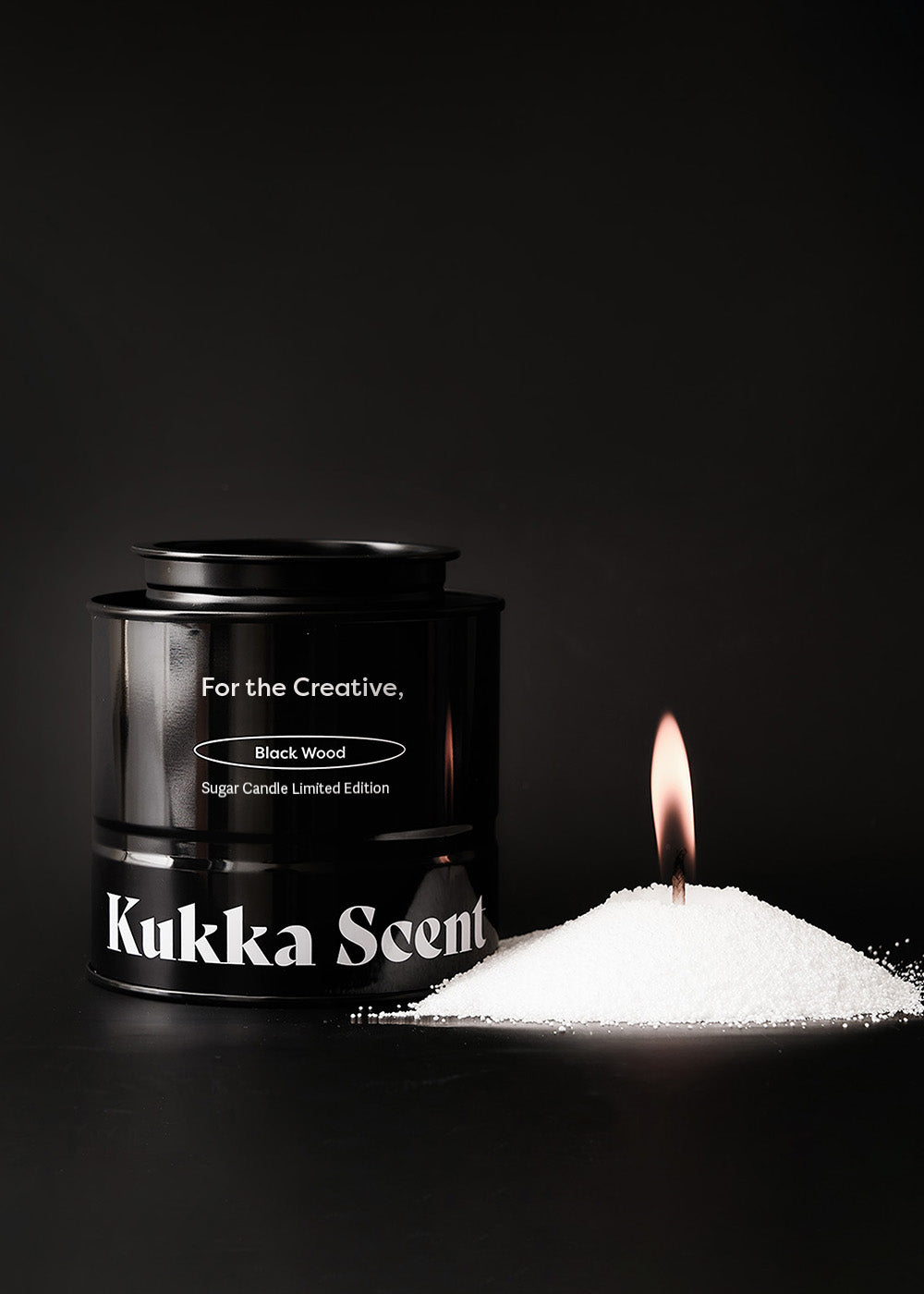 Kukka Sugar Candle – Black Wood Candle